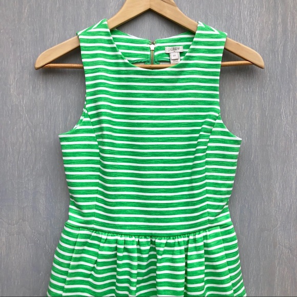 J. Crew factory striped daybreak dress green XXS M - Picture 2 of 8